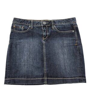 Converse One Star Women’s Blue Dark Wash Denim Jeans Mini Skirt Size 4